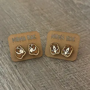 Guinea Pig Earrings - Laser Cut Wooden Earrings