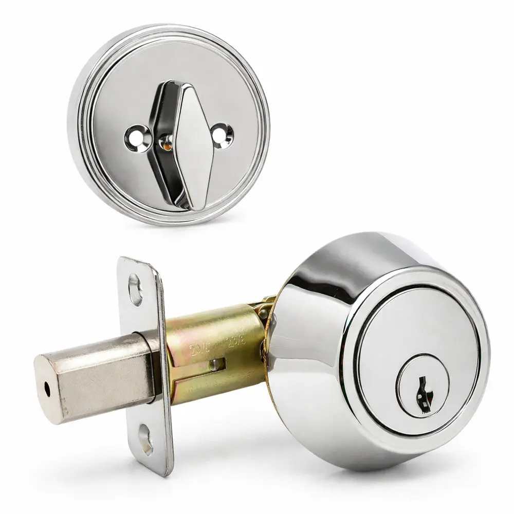 Designers Impressions Polished Chrome Single Cylinder Deadbolt