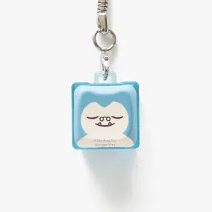 MAO Snorluxe Clicky Keychain - Cat-Shaped Key Cap, Pocket Monster Sleepy Blue Fat Cat