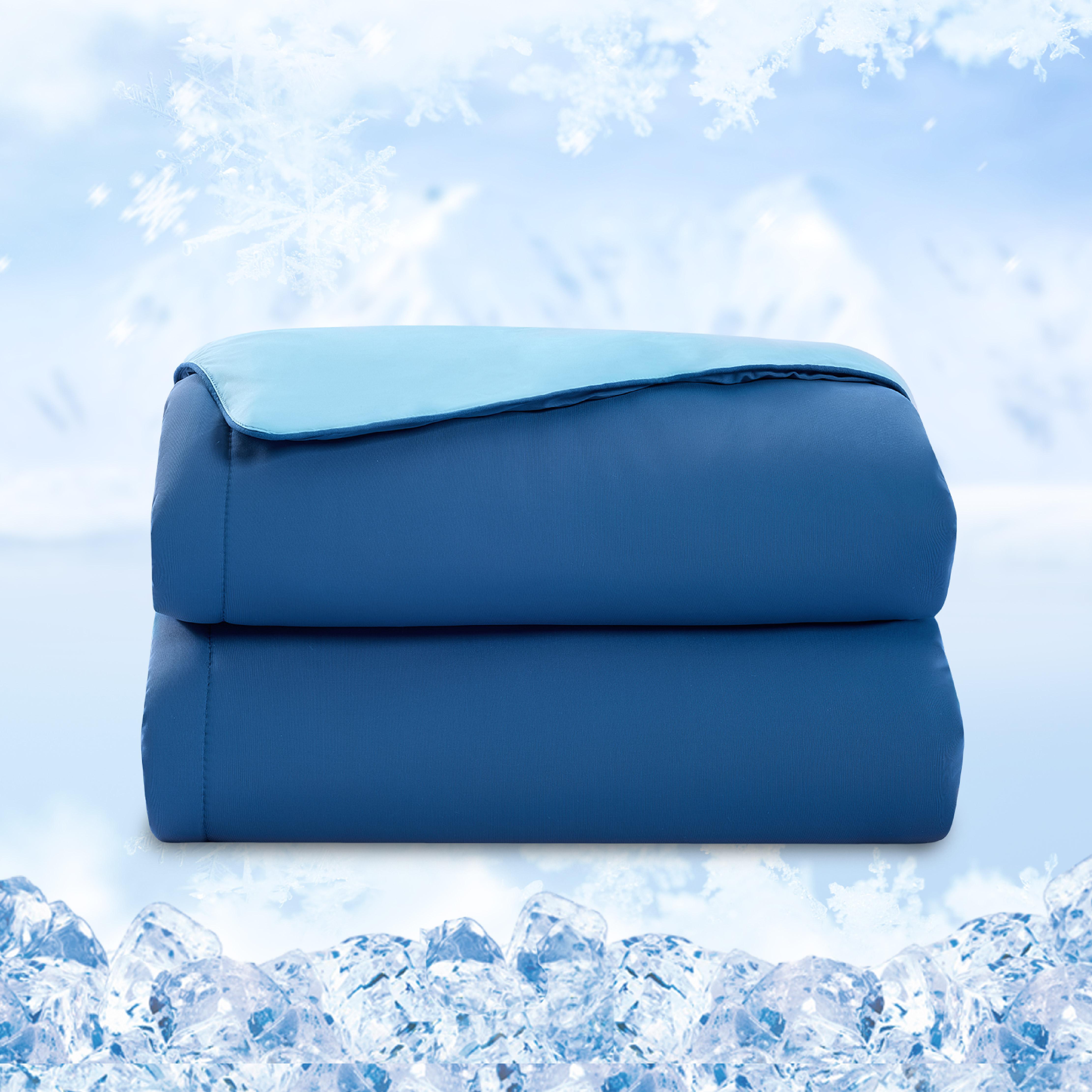 Dual-sided Comforter for Hot Sleepers, All-Season Lightweight Ice Blanket to Quickly Cool Down While Stay Warm All Night，Heat Dispense Quilt Duvet