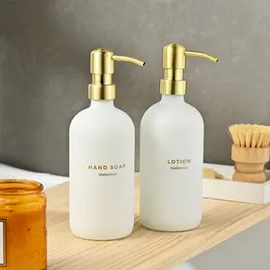 MaisoNovo Soap Dispensers 3-Piece Set | Soap and Lotion Dispenser Set|Bathroom Soap Dispenser|16.9oz White Bottles with Black Pumps Set of 2 with Tray