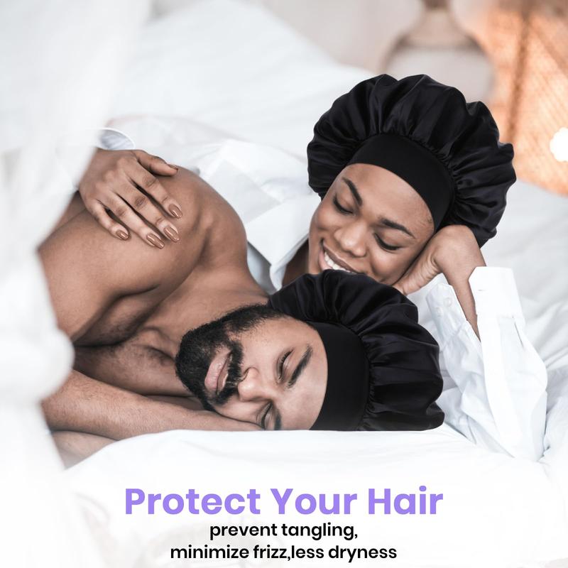 Silk Satin Bonnet – Adjustable Elastic Sleep Cap for Men and Women, Soft Hair Wrap for Sleeping