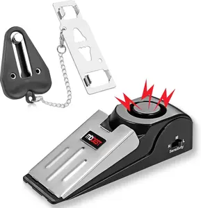 Upgraded Portable Door Lock & Door Stop Alarm, Dual Protection Security Door Kit, Travel Essential Door Lock for Hotel, Apartment, College, Home, and House Safety
