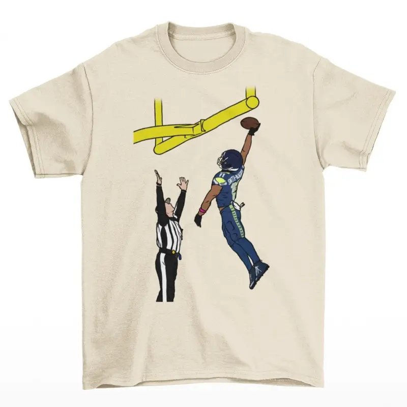 Jaxon Smith-Njigba Dunk Celebration Seattle Football T-Shirt - Men’s Adult Sizes, 100% cotton tee, unisex style