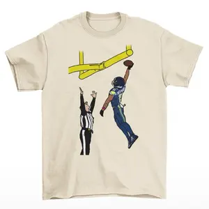 Jaxon Smith-Njigba Dunk Celebration Seattle Football T-Shirt - Men’s Adult Sizes, 100% cotton tee, unisex style