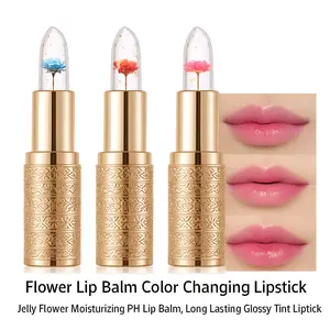 Color Changing Lipstick Set – Moisturizing Jelly Flower Lip Balm with Magic Temperature Tint – Long Lasting Glossy Plumping Lip Stick for Girls & Women