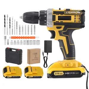 Cordless Drill Tool Set 21V Electric Power Drill with 2.0Ah Lithium-ion Battery 18+1 Torque Settings 2-Speed 3-in-1 Mode for Home DIY Workshop Garden Auto Repairs Household