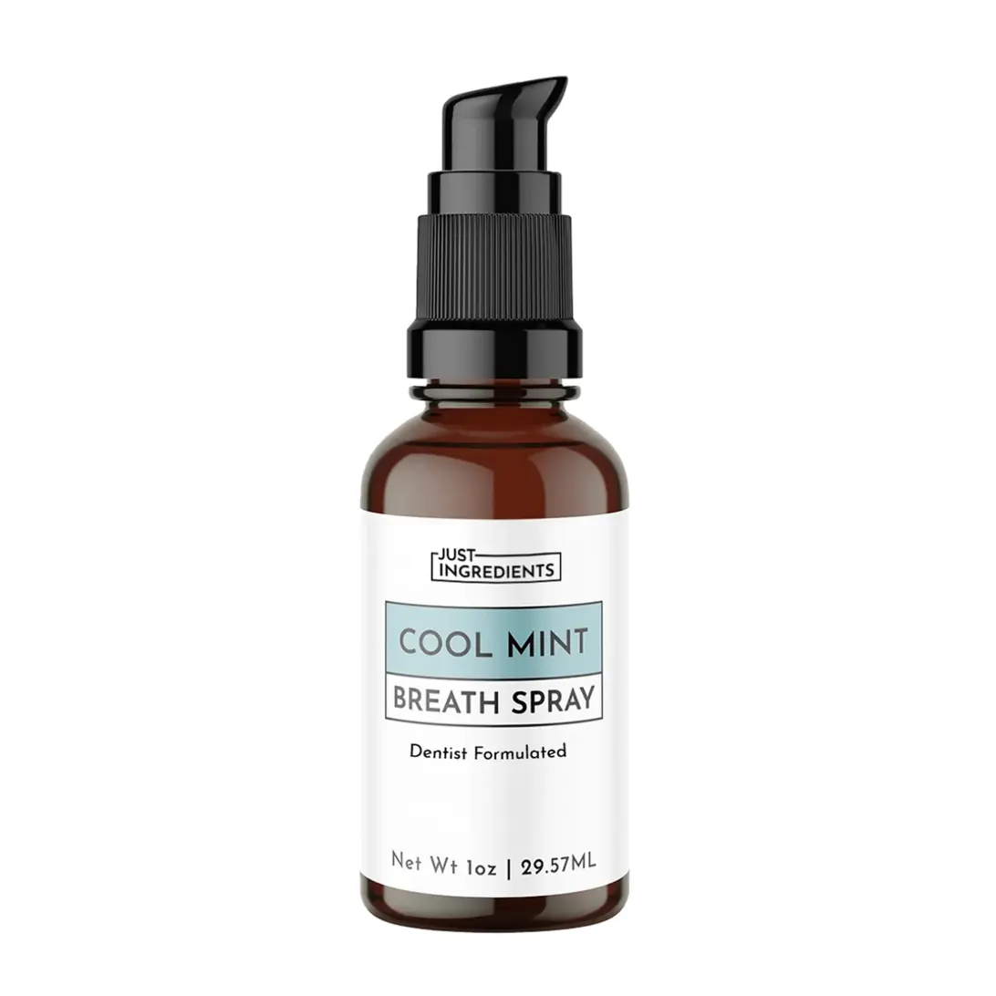 Just Ingredients Freshening Breath Spray (Cool Mint) Oral Blend | Hydroxyapatite & Colloidal Silver Formula | Alcohol-Free | Fluoride-Free Mouth Rinse, Oral Hygiene Essentials, Mouthwash, Peppermint