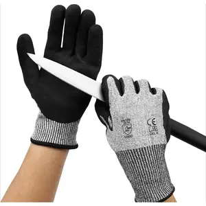 A9 Cut Resistant Gloves,touch Screen Cut Resistant Work Gloves,Cut Proof Gloves Nitrile Coated For Metal Fabrication,Woodworking, Construction,Touch Screen,Large