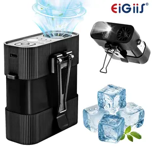 Portable Waist Fan Rechargeable 8000mAh Belt Clip Personal Cooling Fan, 4 Wind Speeds Angle Brushless Motor Mini Body Fan with Flashlight, Lightweight Wearable Travel Fan for Outdoor Worksites Camping Construction Work