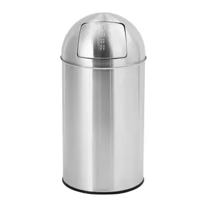 【Christmas Gift】13 Gallon/50 Liter Trash Can Garbage Can with Push Lid Heavy Duty Stainless Steel Waste Bin with Removable Inner Bucket Outdoor Trash Bin for Commercial Use