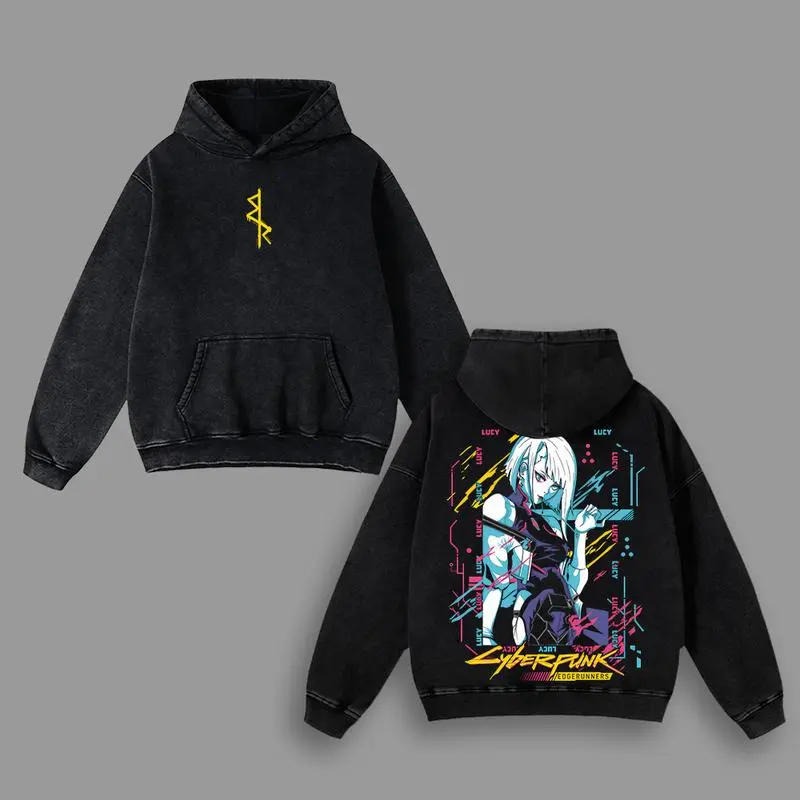 Retro Limited Edgerunners Neoncore Lucy Unisex Acid Washed