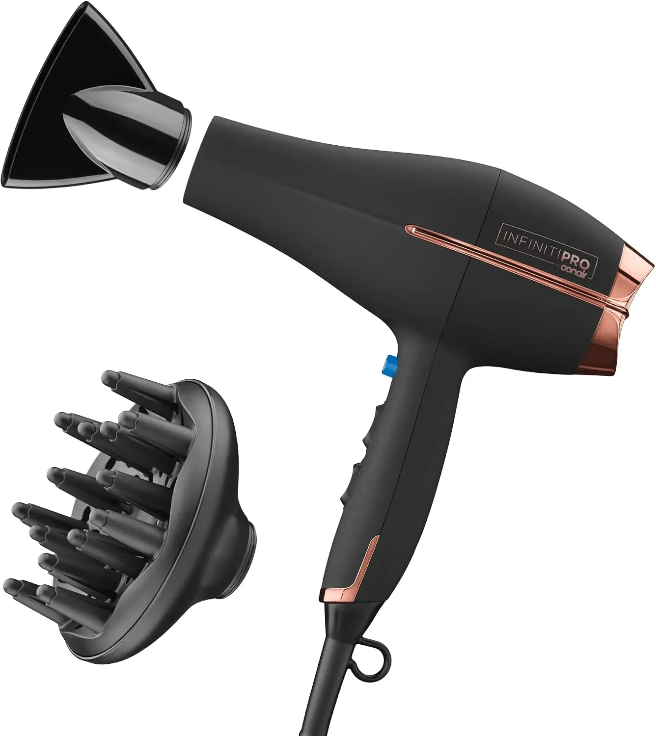 Conair InfinitiPRO Hair Dryer with Diffuser & Concentrator, 1875W, Black