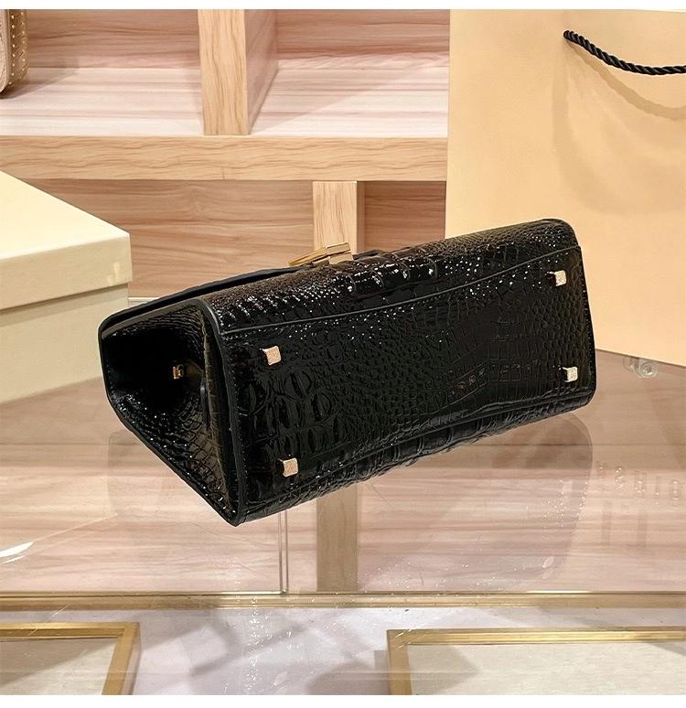 【Final Sale】Genuine Top-Grain Leather Kelly Handbag Elegant Handheld Shoulder & Crossbody with Detachable Strap for Everyday Use 10.2" L x 4.7" W x 7.9" H