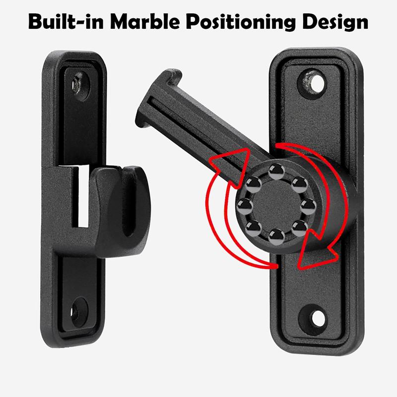Barn Door Lock Latch, 90 & 180 Degree Heavy Duty Barn Door Latch Hardware Barn Door Locks and Latches Sliding Door Lock Home Safety Gate Locks Fit for Garage, Garden, Bathroom, Cabinet(Black)