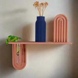 Modern Floating Wall Shelf, Unique Arch Oval Home Decor, 3D Printed Propagation or Reed Diffuser Shelf, Wall Shelf Catchall, Entryway Decor