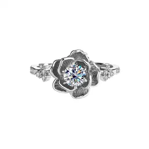 #10��Lillian��925 Sterling Silver Synthetic Moissanite Ring