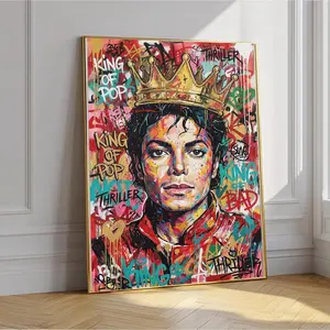 Michael Jackson Crown Graffiti Poster Art, Pop Music Legend Portrait ( Unframed - Print Only )