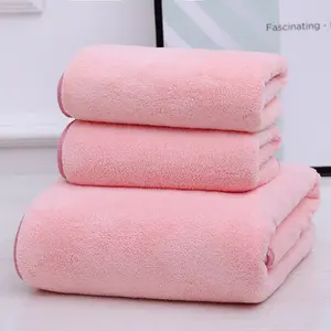 Coral Fleece 3-Piece Bath Towel Set - Extra Large Thick Absorbent Lint-Free for Home Use premium bath towel toilet  wax  ring cheese Wall Mounted Shower Shelf disposable  face Vintage Handcrafted Camel Curtain