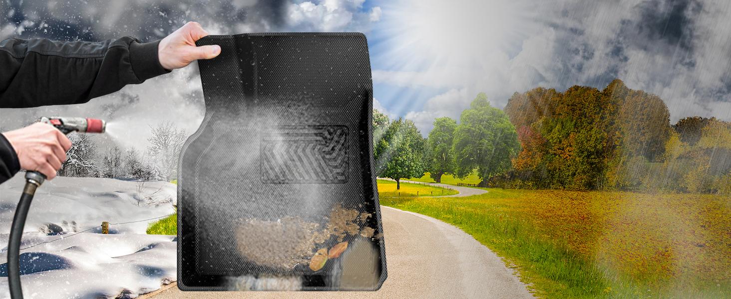 YITAMOTOR All-Weather Floor Mats for Tesla Model Y 2021-2024 7-Seats TPE Custom Fit Protector Set with Rear Backrest Mats & Cargo Liners 9 PCS