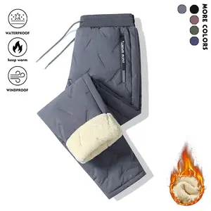 Wired warm pants, no stretch solid color, straight legs, suitable for hiking, skiing, cycling, fishing and other outdoor activities and festival celebrations - 100% polyester lining, heavy leisure slanting pockets, leisure and leisure elasticity