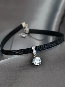 Women's Elegant Rhinestone Decor Choker, Exquisite Trendy Choker, Fashionable Pendant Jewelry for Party & Daily Clothing Decor for Girl, Statement Necklace, Adjustable Choker