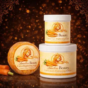Timeless Beauty Carrot Brightening Skincare Set with Face Cream Body Cream & Soap for Luminous Radiant Skin Ideal for Daily Use