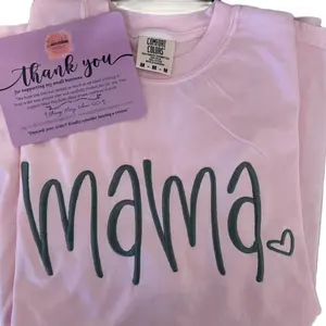 Mama Embroidered Shirt - Premium Embroidery Soft Comfy Fit Perfect for Mothers Day or Just Because Pullover Tops Womenswear shirts women