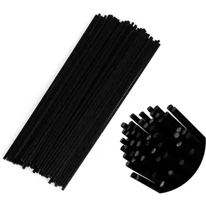 50pcs Black Fibre Reed Diffuser Sticks 11.8in/30cm×0.118in/3mm Fragrance Refill Thick Sticks for Home Office Spa and Bedroom