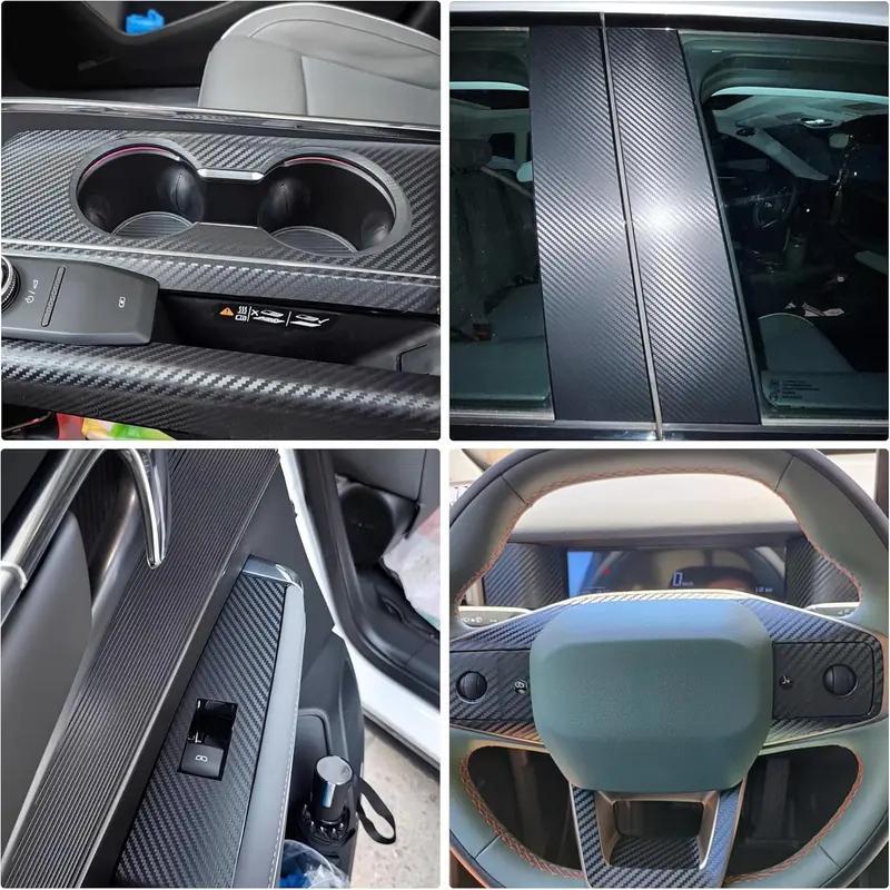 Carbon Fiber Pattern Car Sticker, Self Adhesive Scratch-resistant Car Body Sticker, Multifunctional Waterproof Car Decal, Universal Car Exterior Accessories