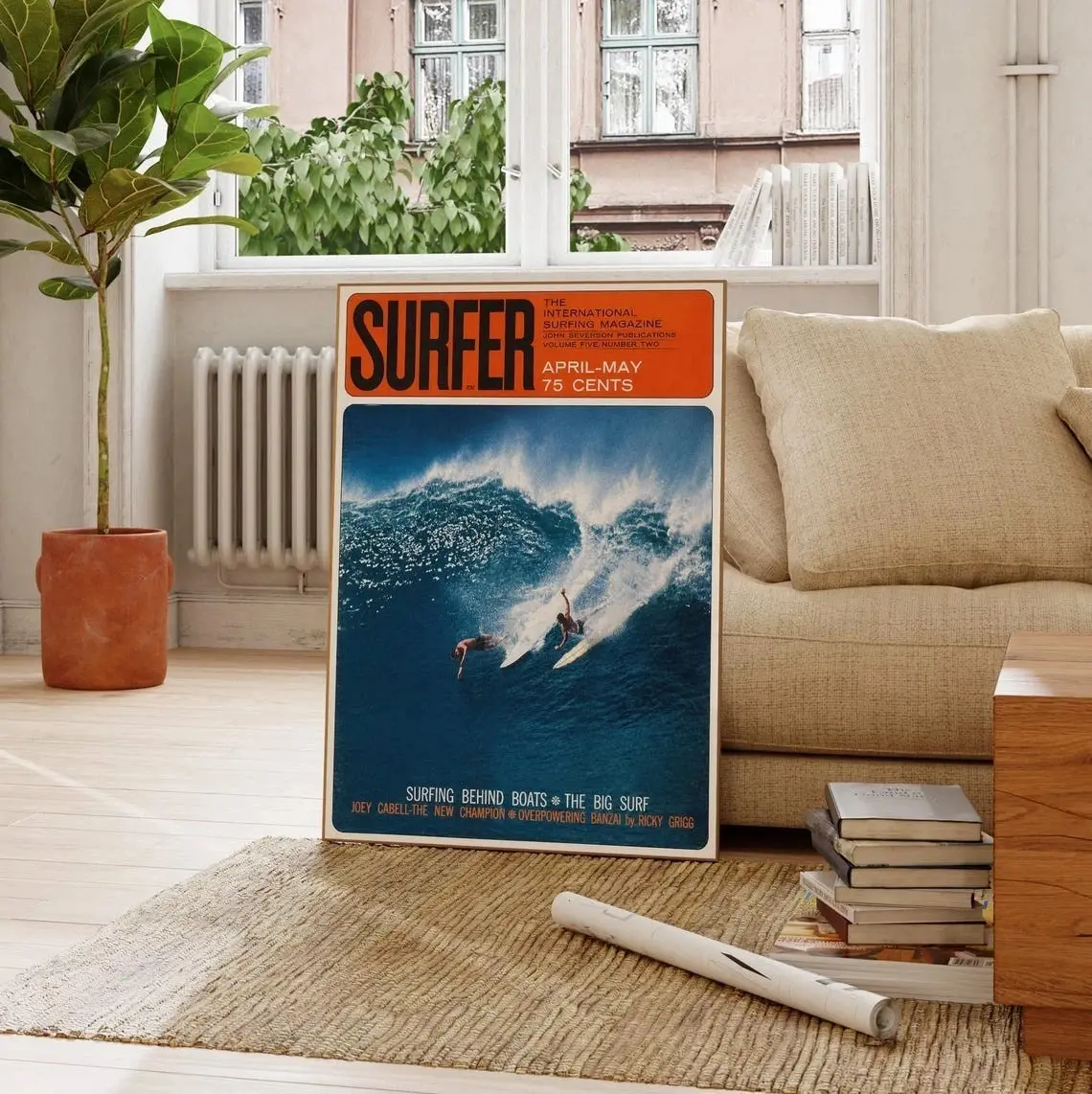 Surfer Magazine Big Wave Vintage Surf Wall Art Poster