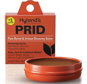 NEW 2026!!! Hyland's PRID Drawing Salve, Topical Skin Irritation Relief, For Splinters, Thorns, Ingrown Hairs, Itch Relief for Bug Bites, Boils, Minor Cuts and Scrapes, 18 Grams