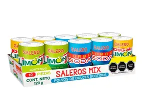 Saleros Mix Polvos de Dulces Surtidos Anahuac 10 Piezas 120g Sabores Limón y Más