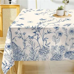 Vintage floral tablecloth, waterproof polyester dining table cover with multiple patterns and colors, farmhouse rectangular tablecloth for kitchen, dining room, party, picnic, home decor, washable dining tablecloth for indoor and outdoor use