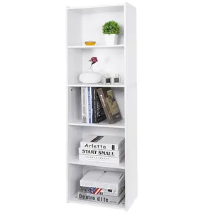 LEMY 5-Tier Bookshelf Modern Multipurpose Storage & Display Cabinet for Books, Plants & Decor