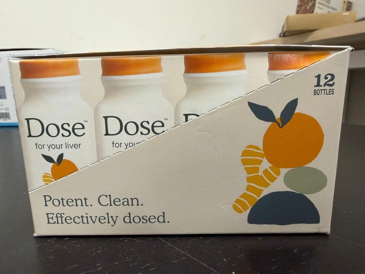 DOSE For Your Liver Organic Daily Detox Shots 2oz | Turmeric Milk Thistle Dandelion Liver Cleanse & Detox Support, USDA Organic, 2/6/12 Pack