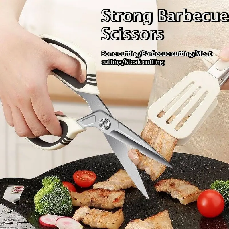 Kitchen Scissors Silicone Gripper Food Clip, Home Use BBQ Anti-Scald Clamp, Grilled Steak Holder, Durable & Heat Resistant