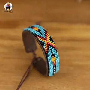 Beaded Bracelets. Handmade by Indigenous Hands. Leather Bracelets.  Sliding Knot.