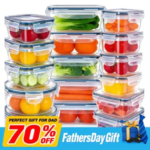 【FathersDaygift】24 PCS Premium Food Storage Containers with Lids, Plastic Meal Prep Containers, Airtight Leakproof Snap Lock, Stackable Kitchen Storage Set for Fridge, Freezer & Microwave