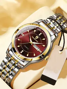 BINBOND Business Watch Women's Watch 30M Waterproof Calendar Date Function Rhinestone Stainless Steel Strap Quartz Watch,Women's Elegant Round Dial Quartz Watch,Fashionable Wristwatch for Women& Trendy All-match &Exquisite Watch for Birthday Gift,With Box