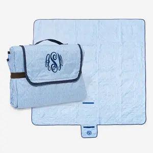 ML Marleylilly Personalized Picnic Blanket Monogrammed Polyester PEVA Backing Compact Foldable with Carry Handle for Outdoor Adventures