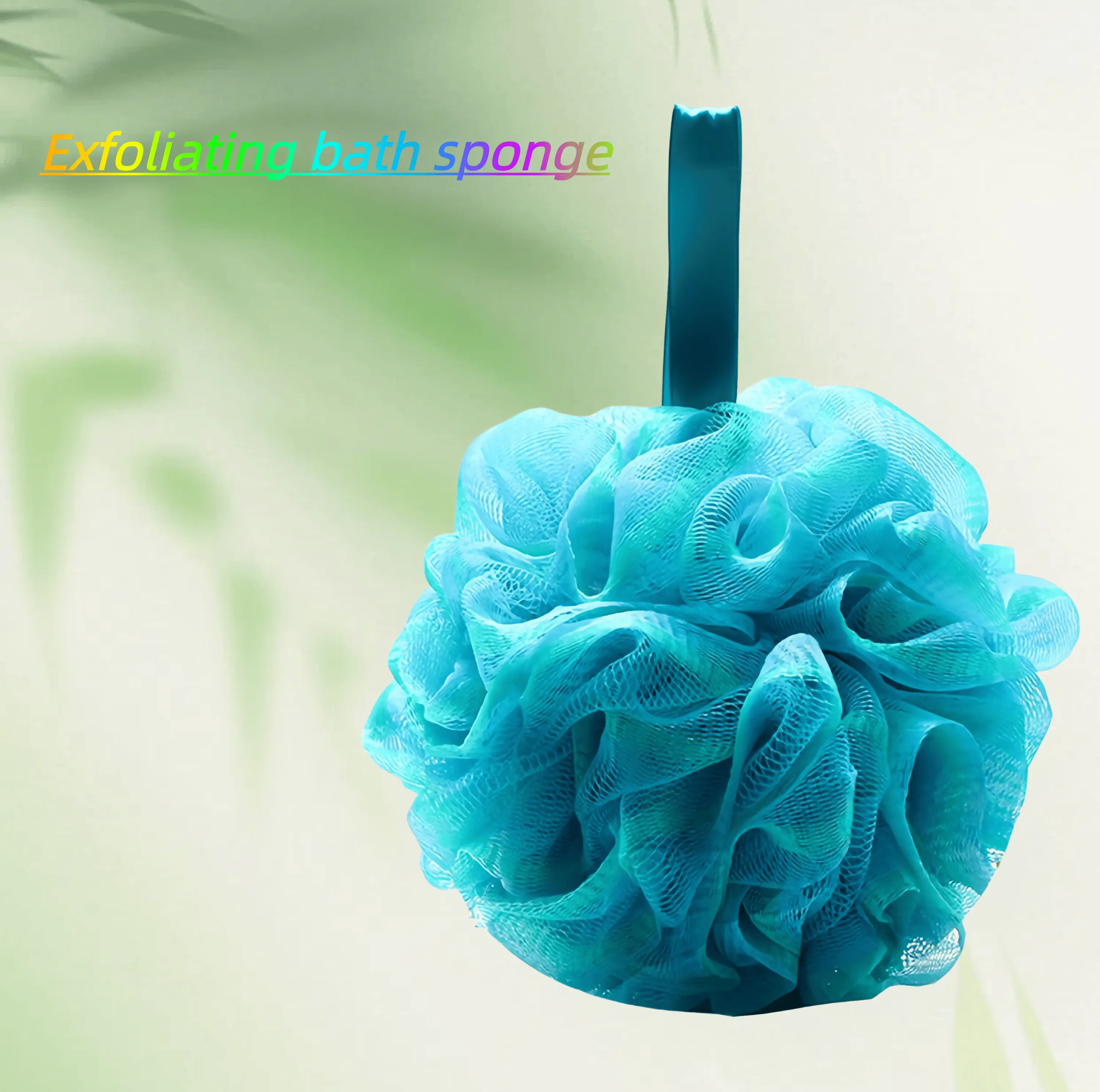 Large Fluffy Bath Sponge Pack, Exfoliating Body Skin Scrubber with Soft Mesh Fabric, Hangable Bathroom Accessory for Soap Lather Creation, Includes Hanging Ring for Shower Use, Mesh Loofah Loofahs, Sponges, & Poufs