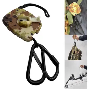 Camo Retractable Bow Hoist 32.8FT, Tree Stand Hoist System with Auto-Lock Hanging Hook, Quiet Tangle-Free Bow Rope Treestand Gear Hoist for Deer Hunting, Saddle Hunting Accessories & Hunting Gear
