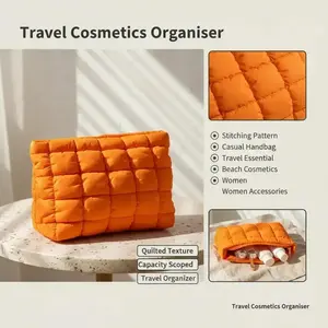 Stitching Pattern Makeup Bag, Casual Handbag