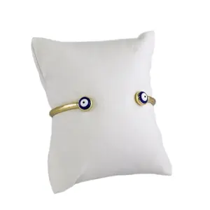 Bangle Women - Pulsos Dama - Plain 14K Real Color  Ojos de Santa Lucía