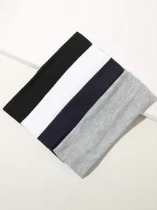 4pcs Wide Solid Color Simple Headbands Suitable For Sports Casual, Sweat Wicking Headband, Gym Sweatband Elastic Headband, Hairband Fall Winter Hair Accessories For Women For Vacation Outfits Headwrap