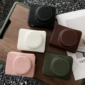 Luxury PU Leather Camera Bag Case For Sony ZV1 ZV-1 Full Body Cover Hand Made Shell With Strap