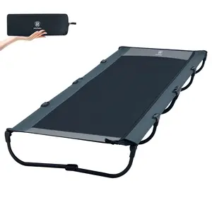 EVER ADVANCED Lightweight Aluminum Camping Cot, 20-Second Quick Set-Up Folding Cot with Zipper Closure for Camping, Travel, Support up to 225lbs