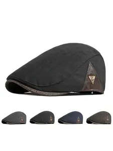 Newsboy Hats for Men Flat Cap Cotton Adjustable Breathable Irish Cabbie Ivy Driving Hunting Hat Premium Headwear