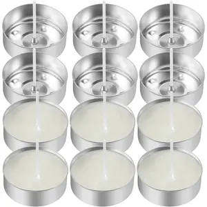 150pcs Aluminum Tea Lights Cups Tea Light Tins with 150pcs Candle Wicks Empty Candle Jars Containers Mold Stocking Stuffer for Lovers